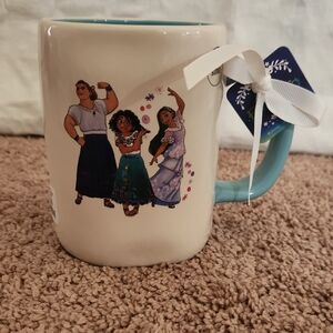 Rae Dunn White Ceramic Mug with Teal Interior and Handle